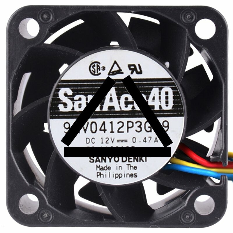 Sanyo Denki 9GV0412P3G09 DC 12V 0.47A 4 Wires 4028 Axial Cooling Fan