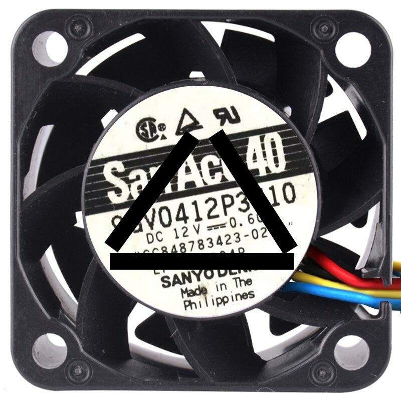 Sanyo Denki 9GV0412P3J10 DC 12V 0.60A 4 Wires 4028 Axial Cooling Fan
