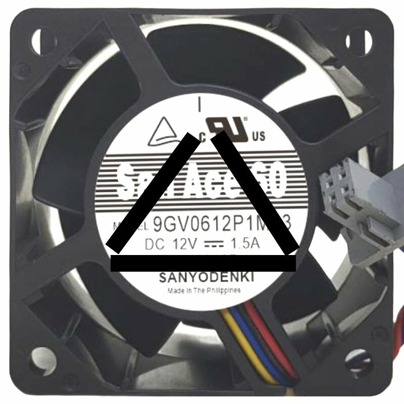 Sanyo Denki 9GV0612P1M03 DC 12V 1.5A 6038 Axial Cooling Fan