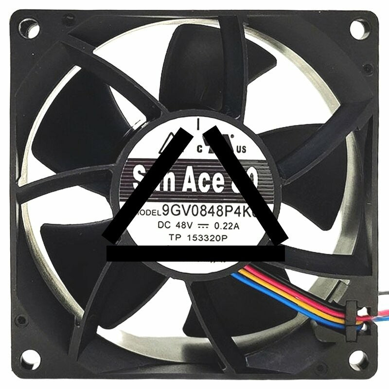 Sanyo Denki 9GV0848P4K06 DC 48V 0.22A 4 Wires 8025 Axial Cooling Fan