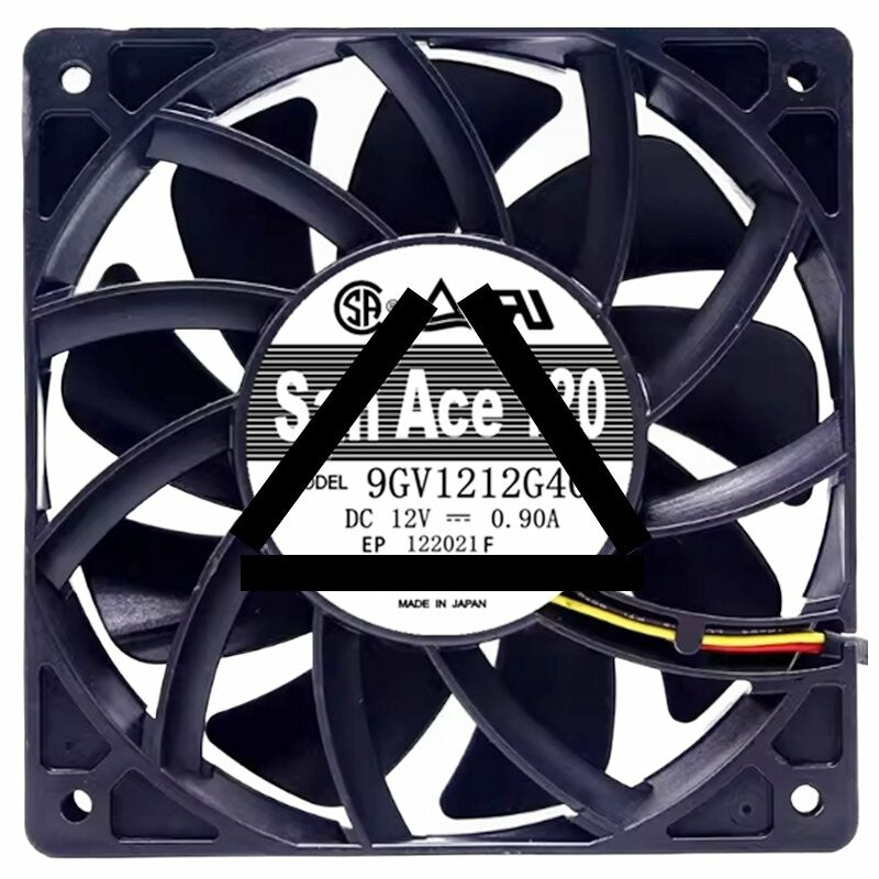Sanyo Denki 9GV1212G401 DC 12V 0.90A 3 Wires Axial Cooling Fan