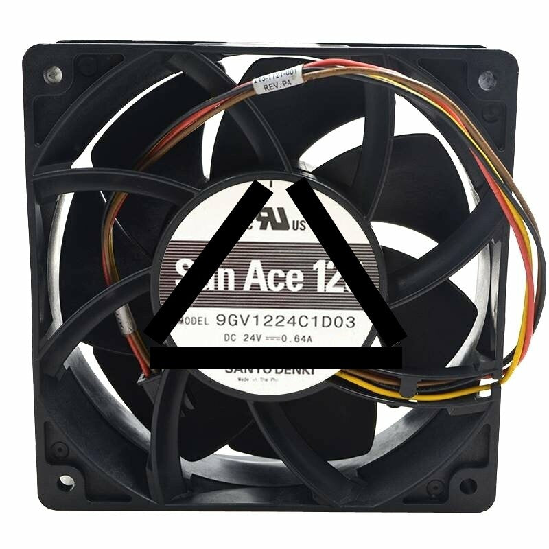 Sanyo Denki 9GV1224C1D03 DC 24V 0.64A 2 Wires / 3 Wires / 4 Wires Axial Cooling Fan