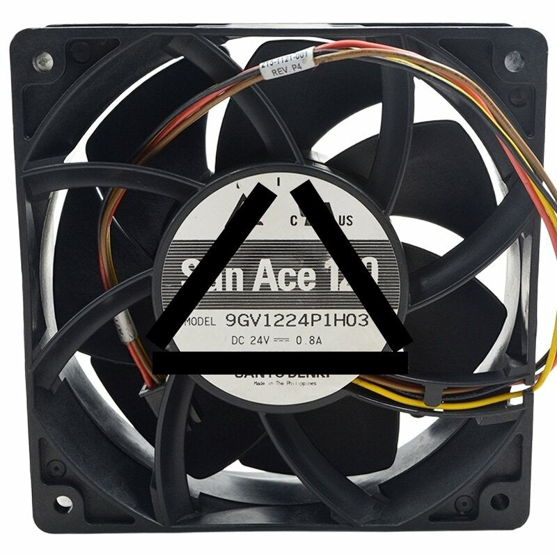 Sanyo Denki 9GV1224P1H03 DC 24V 0.8A 4 Wires PWM Axial Cooling Fan