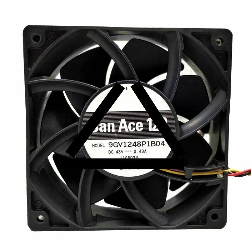 Sanyo Denki 9GV1248P1B04 DC 48V 0.43A 4 Wires Axial Cooling Fan