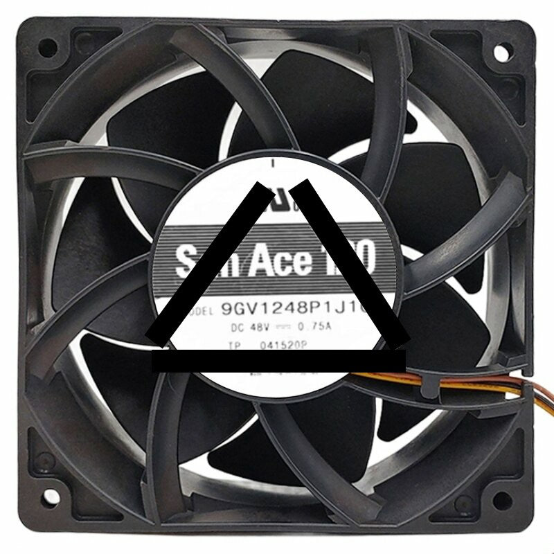 Sanyo Denki 9GV1248P1J10 DC 48V 0.75A 4 Wires 12038 PWM Axial Fan