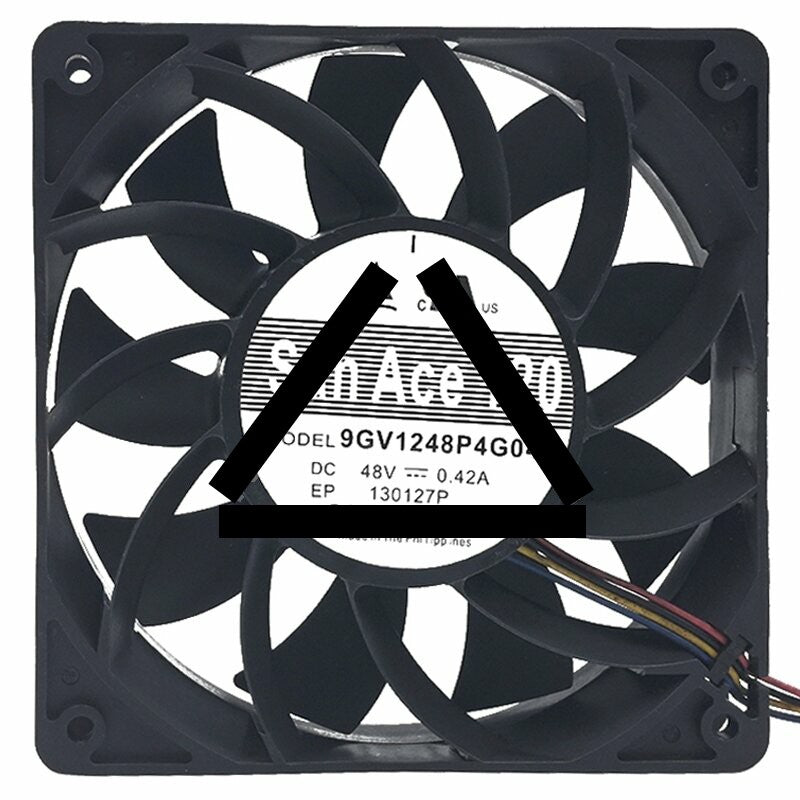 Sanyo Denki 9GV1248P4G041 DC 48V 0.42A 4 Wires PWM Axial Cooling Fan