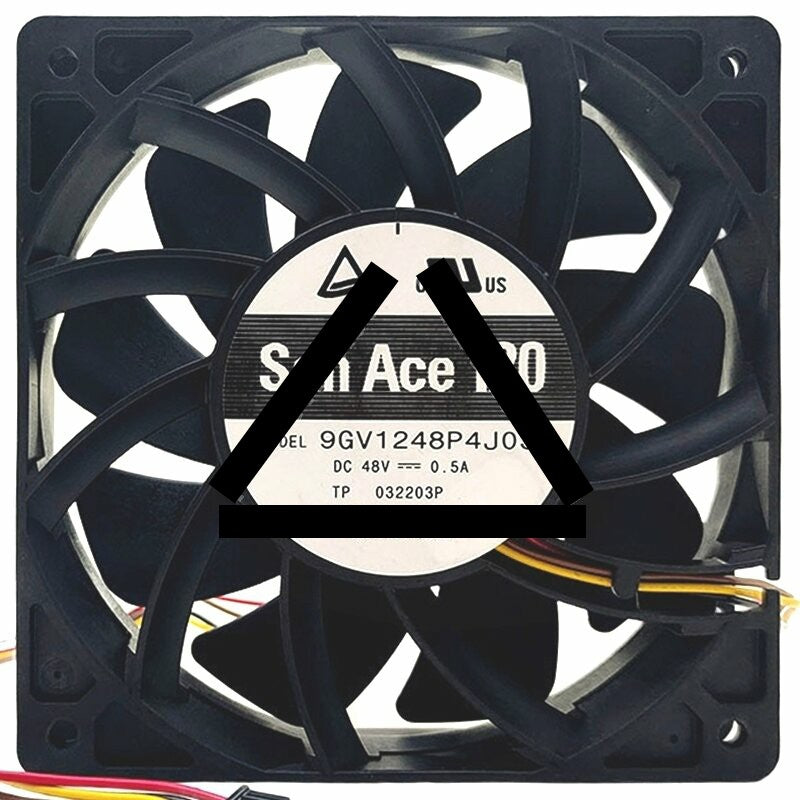 Sanyo Denki 9GV1248P4J031 DC 48V 0.5A 12025 Axial Cooling Fan