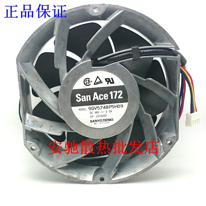 Sanyo Denki 9GV5748P5H09 Server Round Fan DC 48V 2.0A 170x150x50mm 4-wire