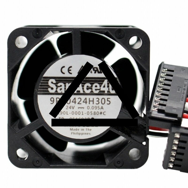 Sanyo Denki 9PF0424H305 A90L-0001-0580#C DC 24V 0.095A 4028 Axial Cooling Fan