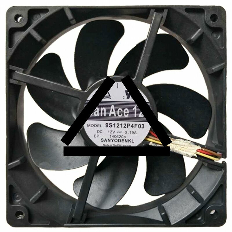 Sanyo Denki 9S1212P4F03 DC 12V 0.19A 4 Wires PWM Axial Cooling Fan