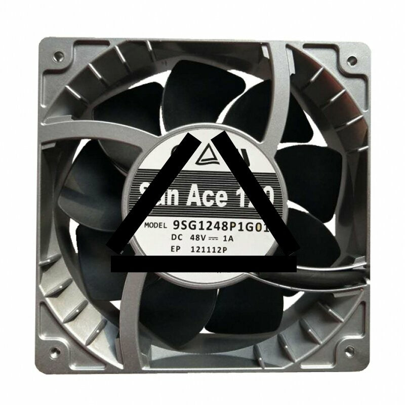 Sanyo Denki 9SG1248P1G01 DC 48V 1A 3 Wires / 4 Wires Axial Cooling Fan