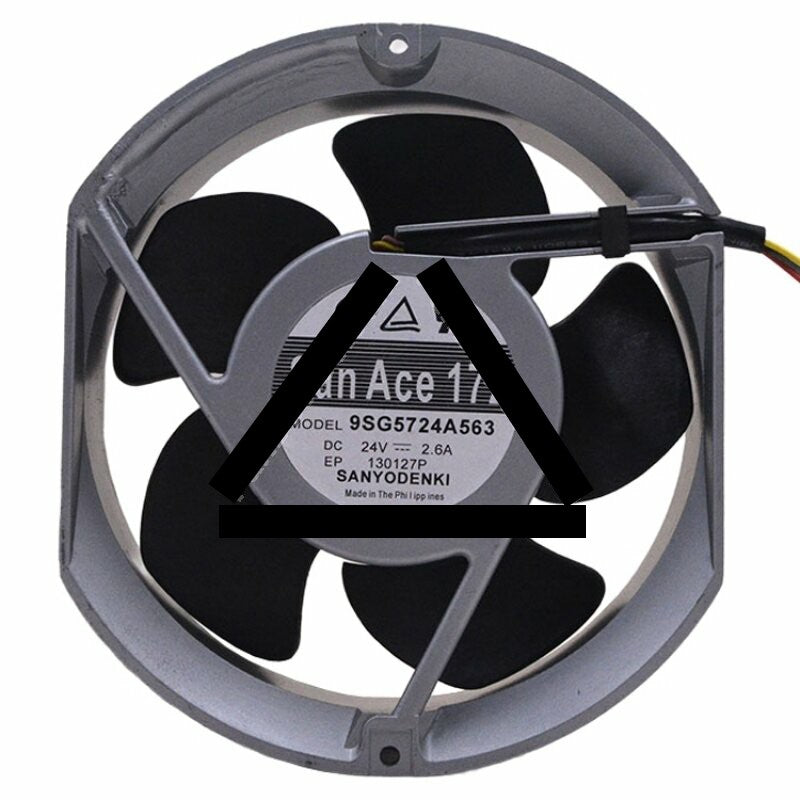 Sanyo Denki 9SG5724A563 DC 24V 2.6A 2 Wires / 3 Wires Axial Cooling Fan