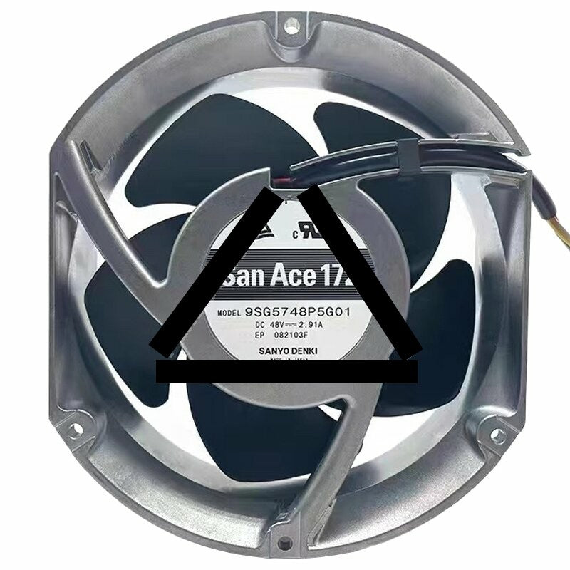 Sanyo Denki 9SG5748P5G01 DC 48V 2.91A 4 Wires Axial Cooling Fan
