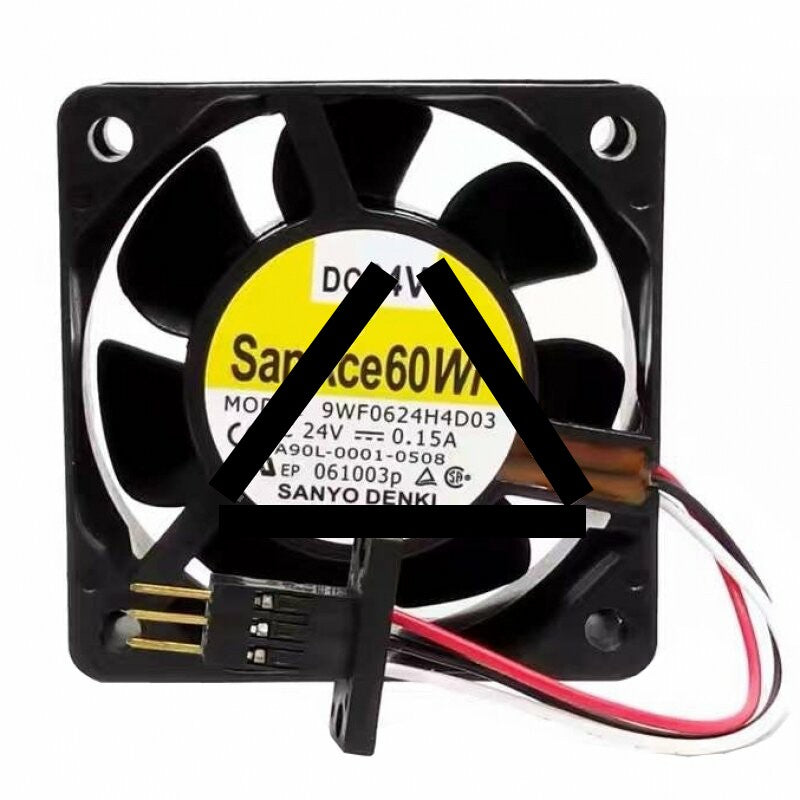 Sanyo Denki 9WF0624H4D03 A90L-0001-0508 DC 24V 0.15A 3 Wires Axial Cooling Fan