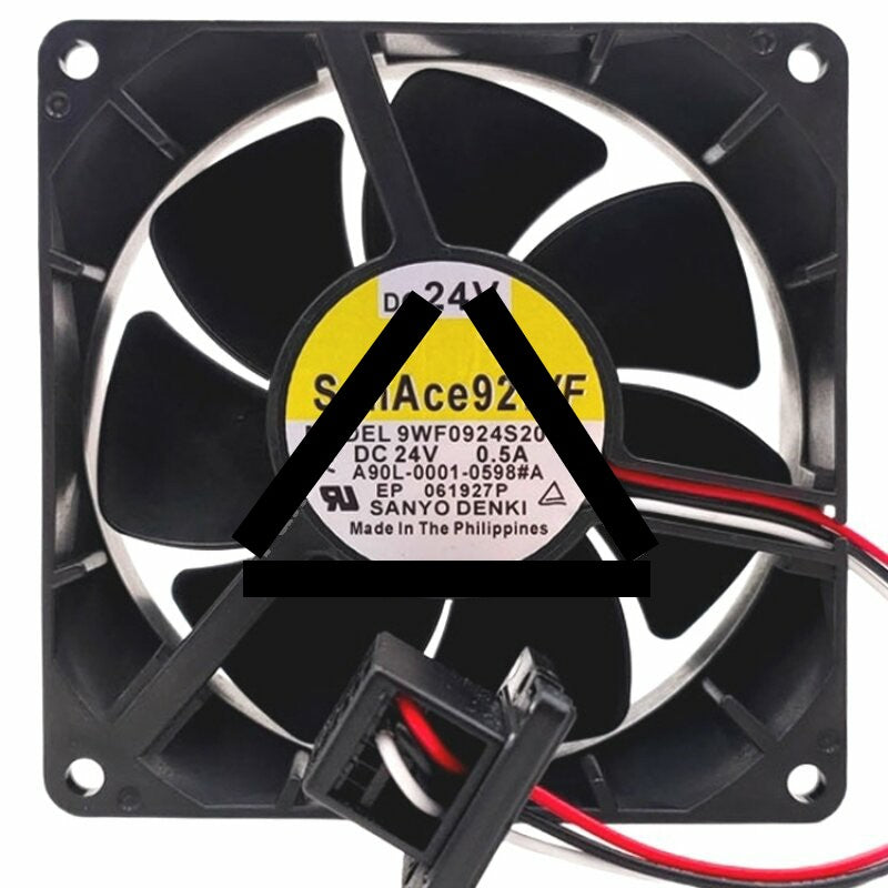 Sanyo Denki 9WF0924S2031 A90L-0001-0598#A DC 24V 0.5A Axial Cooling Fan