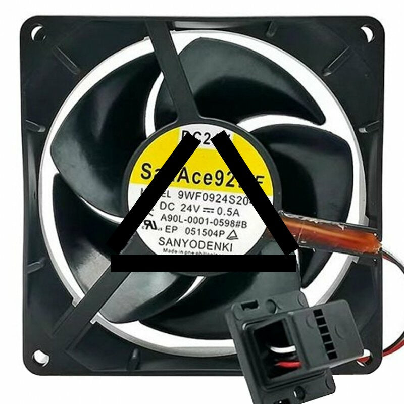 Sanyo Denki 9WF0924S2041 A90L-0001-0598#B DC 24V 0.5A 3 Wires Axial Cooling Fan