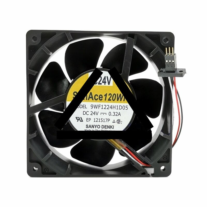 Sanyo Denki 9WF1224H1D05 DC 24V 0.32A 3 Wires Axial Cooling Fan