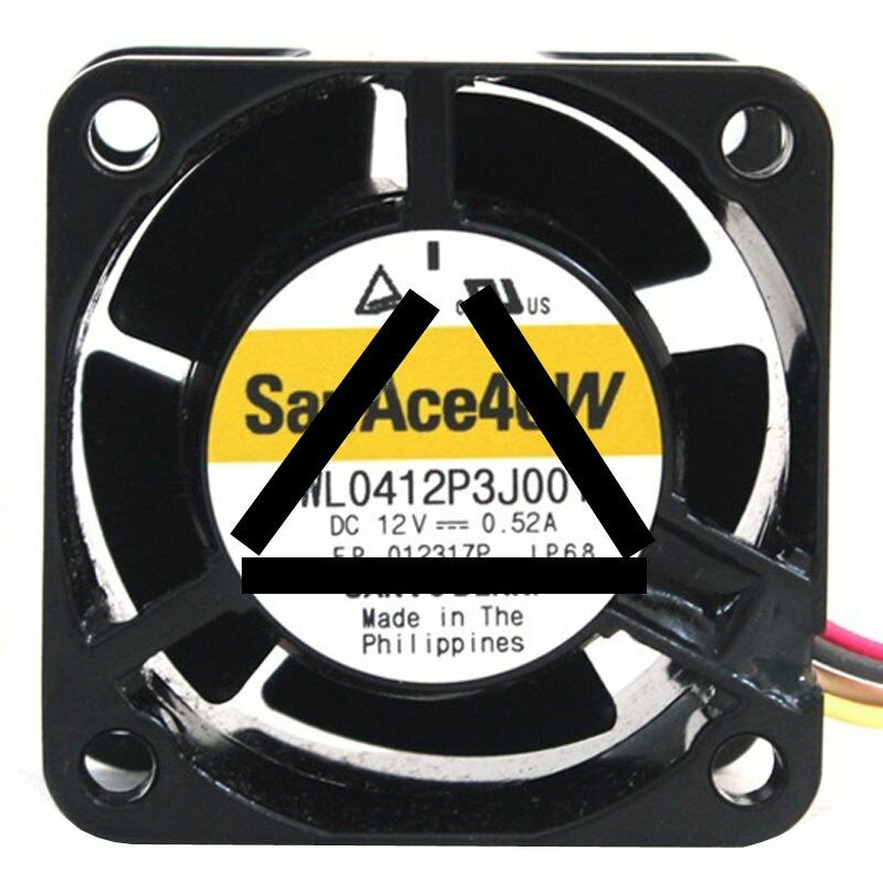 Sanyo Denki 9WL0412P3J001 DC 12V 0.52A 4028 Axial IP68 Waterproof Cooling Fan