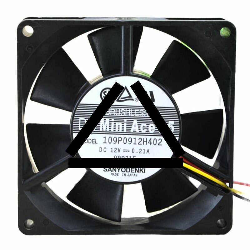Sanyo Denki DC Mini Ace 25 109P0912H402 DC 12V 0.21A 2 Wires / 3 Wires Axial Cooling Fan