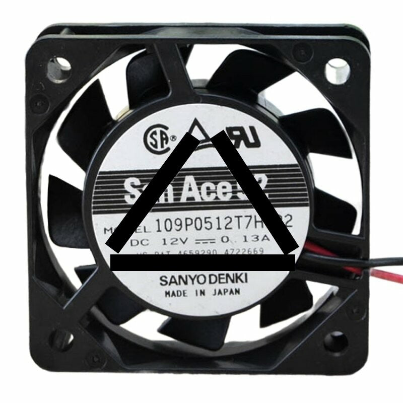 Sanyo Denki San Ace 52 109P0512T7H122 DC 12V 0.13A 2 Wires Axial Cooling Fan
