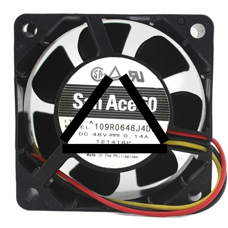 Sanyo Denki San Ace 60 109R0648J4D04 DC 48V 0.14A 6025 Axial Cooling Fan