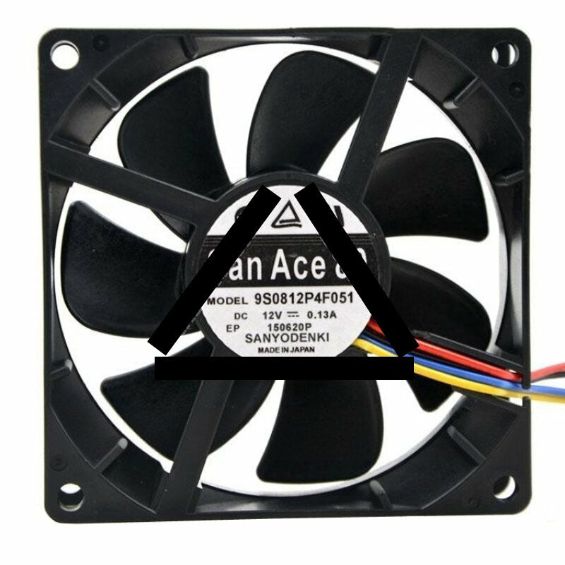 Sanyo Denki San Ace 80 9S0812P4F051 DC 12V 0.13A 2 Wires / 3 Wires / 4 Wires Axial Cooling Fan