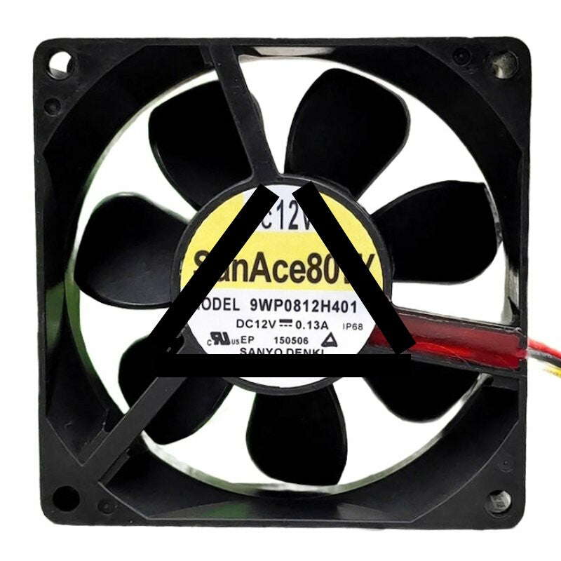 Sanyo Denki San Ace 80W 9WP0812H401 DC 12V 0.13A 3 Wires Axial Cooling Fan