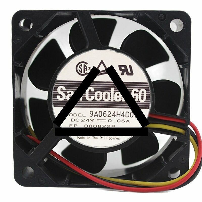 Sanyo Denki San Cooler 60 9A0624H4D01 DC 24V 0.06A 6025 Axial Cooling Fan