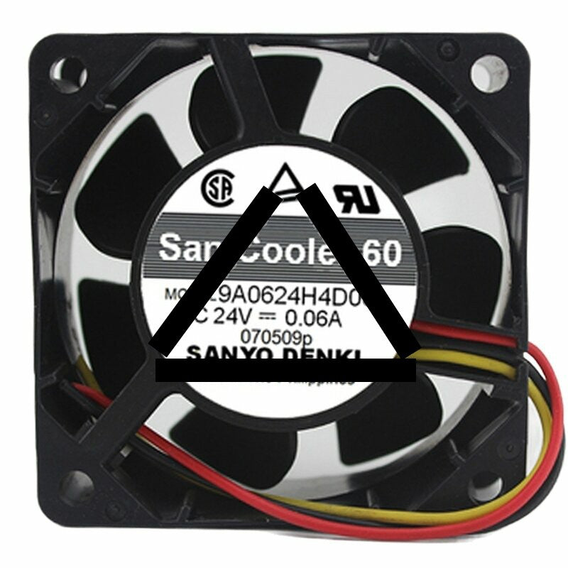 Sanyo Denki San Cooler 60 9A0624H4D08 DC 24V 0.06A 6025 Axial Cooling Fan
