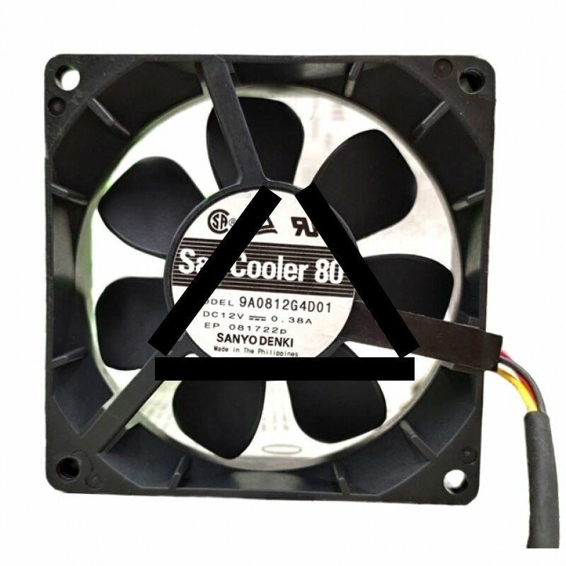 Sanyo Denki San Cooler 80 9A0812G4D01 DC 12V 0.38A 2 Wires / 3 Wires Axial Cooling Fan