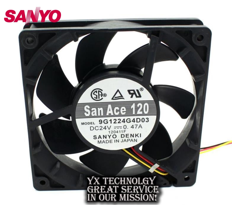 SANYO New 9G1224G4D03 24V 0.47A 12 cm 12025 3 line converter fan for 120*120*25mm