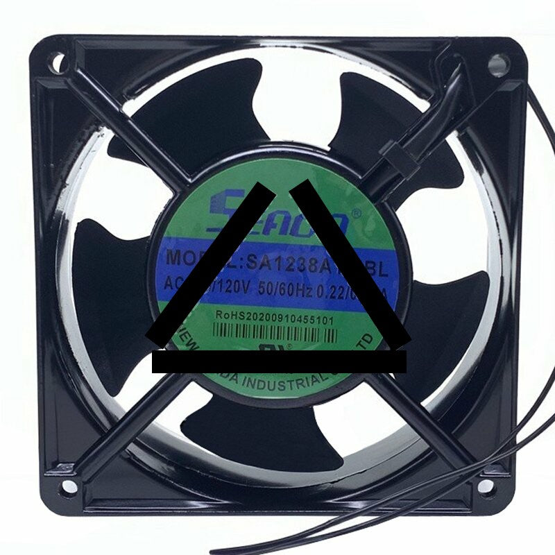 SEADA SA1238A1HBL AC 110/120V 0.22/0.19A 2 Wires Axial Cooling Fan