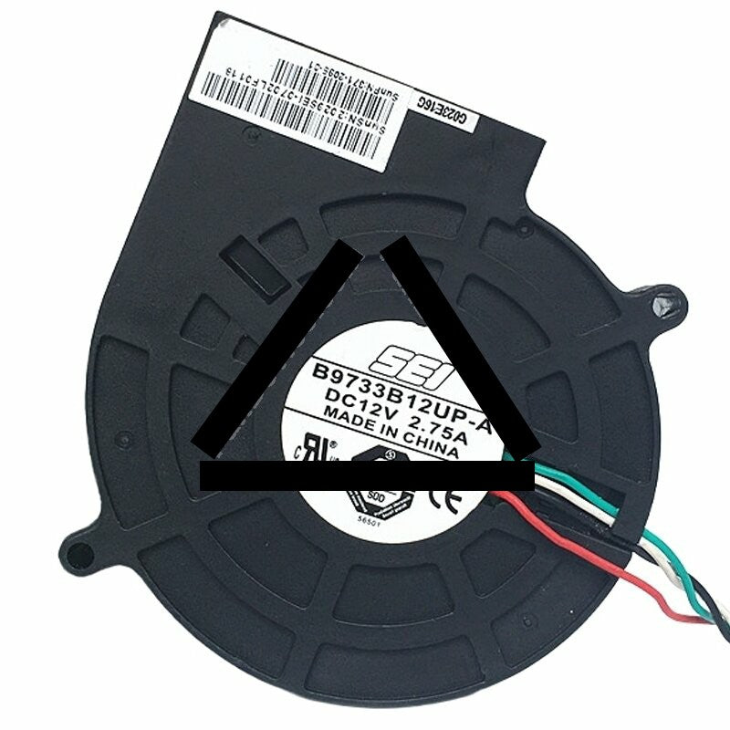 SEI B9733B12UP-A DC 12V 2.75A 4 Wires Blower Cooling Fan