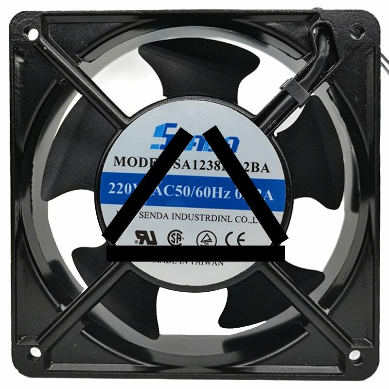 SENDA SA1238HA2BA AC 220V 0.12A 2 Wires Axial Cooling Fan