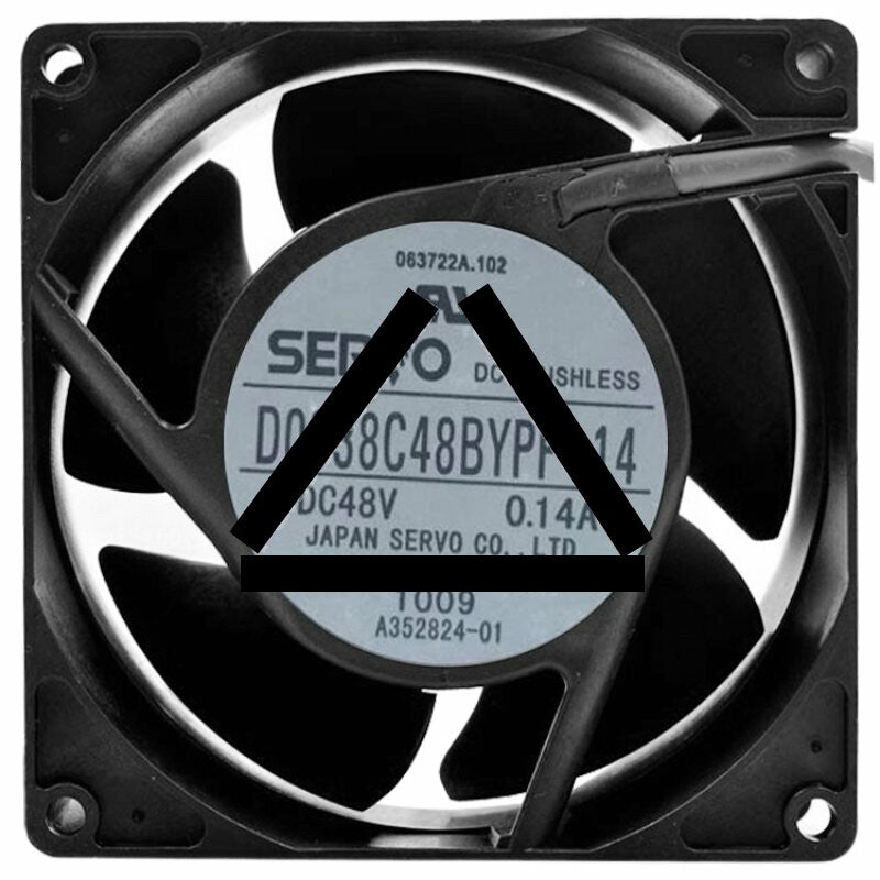 Servo D0938C48BYPP-14 DC 48V 0.14A 2 Wires Waterproof Axial Cooling Fan