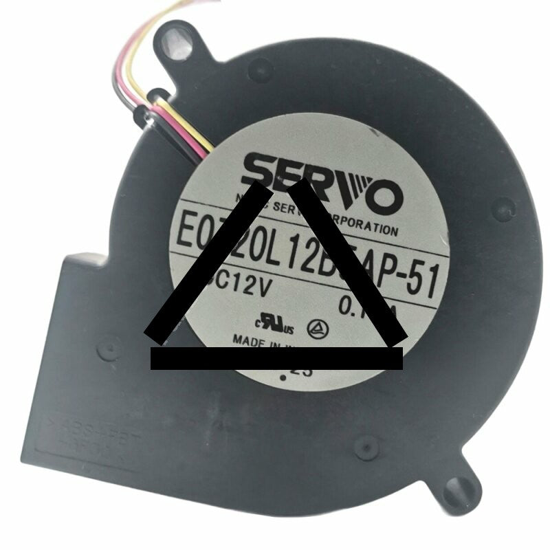 Servo E0720L12B5AP-51 DC 12V 0.19A 3 Wires Blower Cooling Fan
