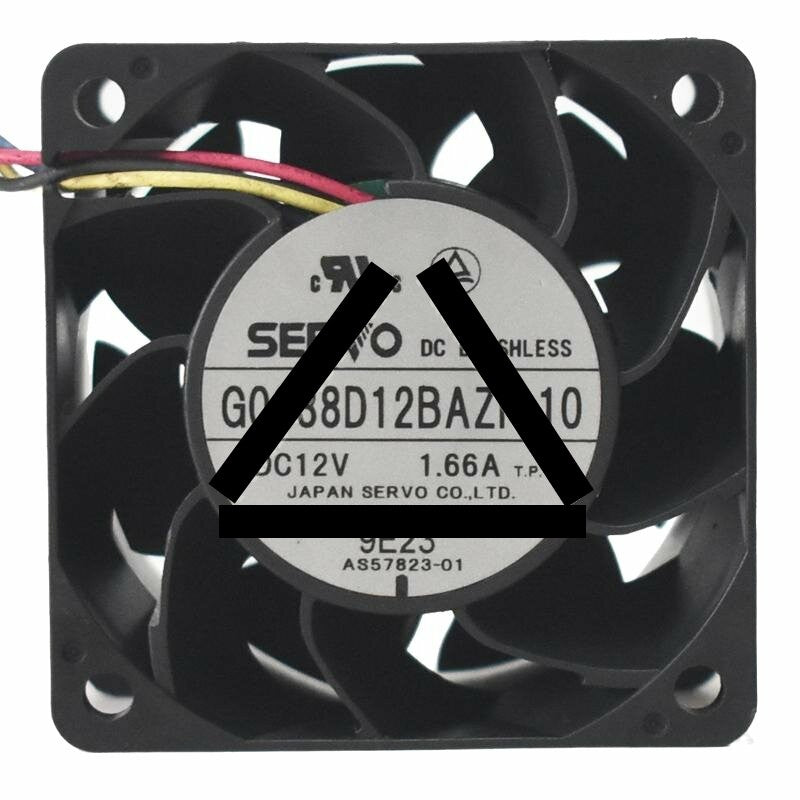 Servo G0638D12BAZP-10 DC 12V 1.66A 6038 Axial Brushless Cooling Fan