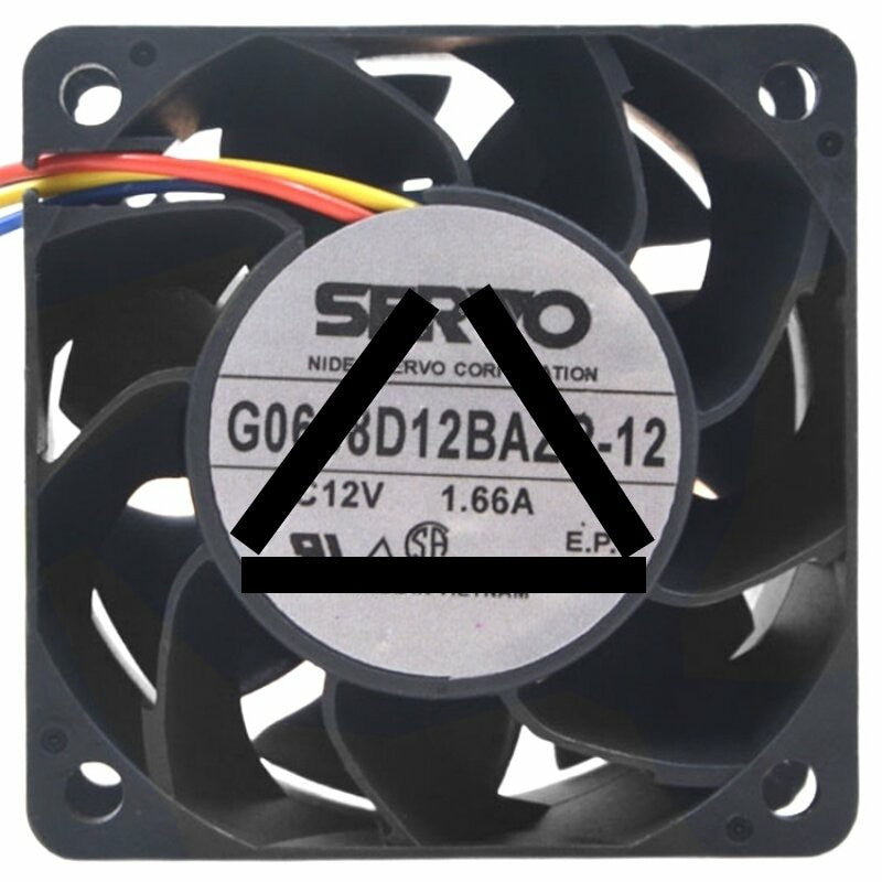 Servo G0638D12BAZP-12 DC 12V 1.66A 2 / 3 / 4 Wires Axial Cooling Fan