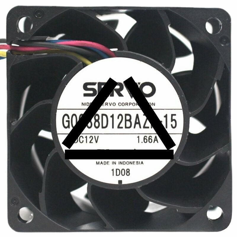 Servo G0638D12BAZP-15 12V 1.66A 4 Wires Axial Cooling Fan