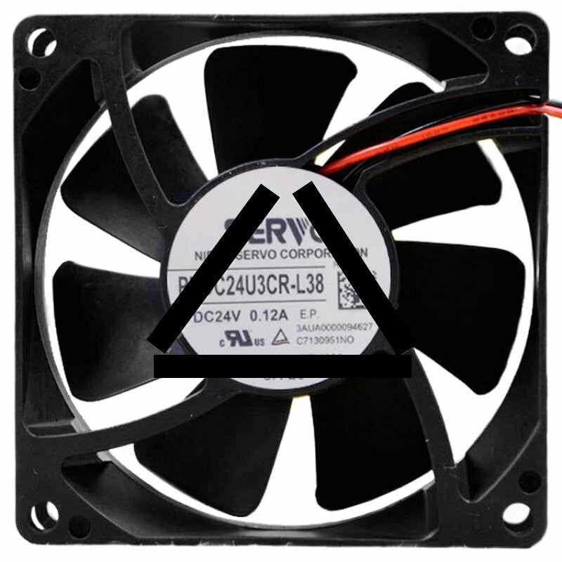 Servo PUDC24U3CR-L38 DC 24V 0.12A 2 Wires Axial Cooling Fan