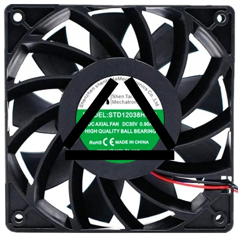 Shen Tai Da STD12038HB30 DC 30V 0.90A 2 Wires Axial Cooling Fan