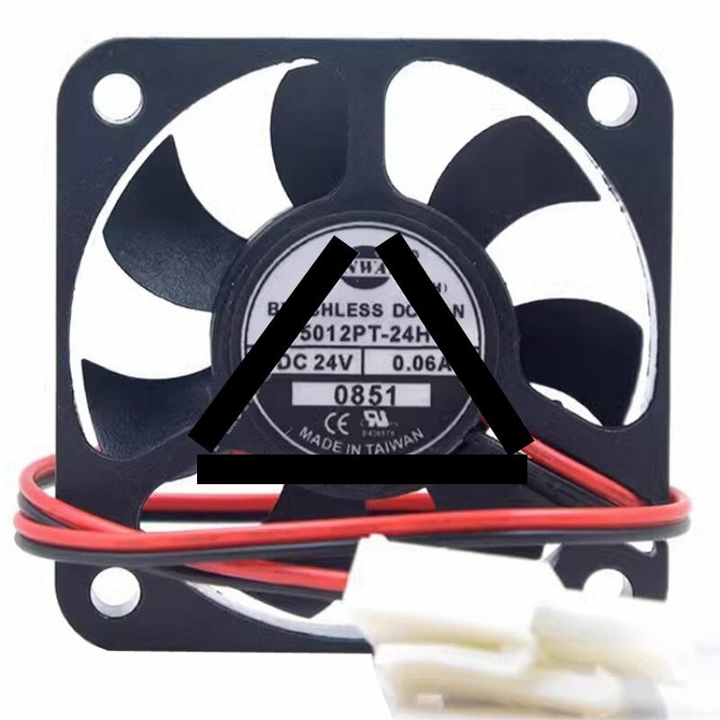 SINWAN SD5012PT-24H DC 24V 0.06A 2 Wires Axial Cooling Fan