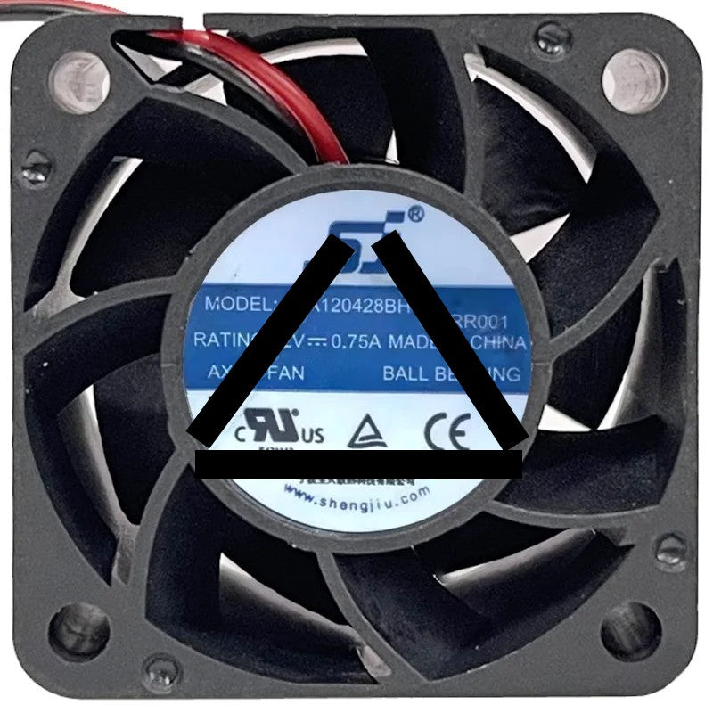 SJ SA120428BH DC 12V 0.75A 2 Wires Ball Bearing Axial Cooling Fan