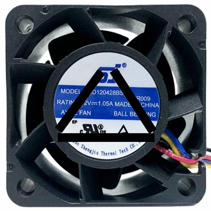 SJ SD120428BS DC 12V 1.05A 2 / 3 / 4 Wires 4028 Ball Bearing Axial Fan