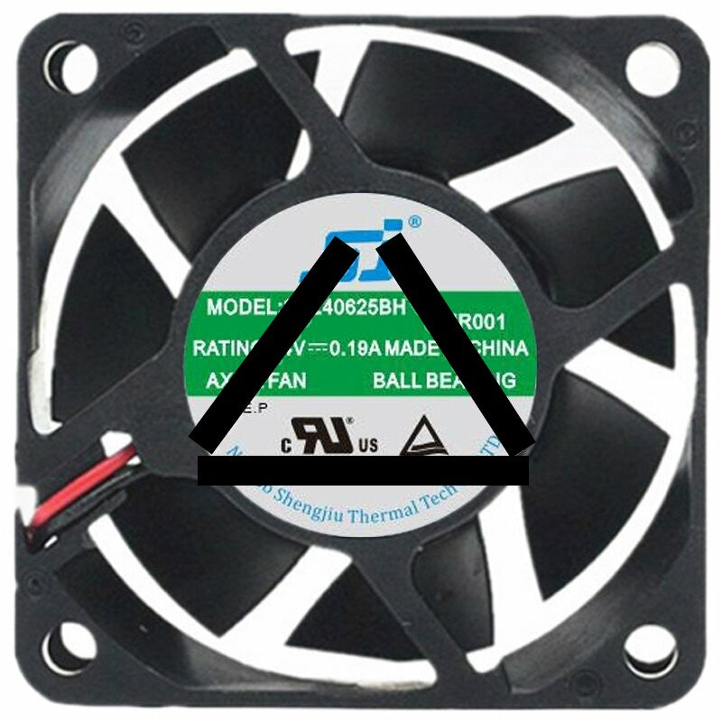 SJ SD240625BH 24V 0.19A 2 Wires Ball Bearing Cooling Fan