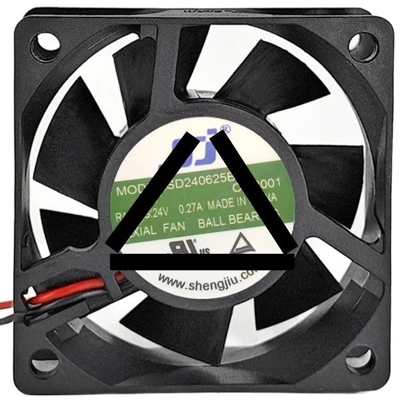 SJ SD240625BU 24V 0.27A 2 Wires Ball Bearing Cooling Fan