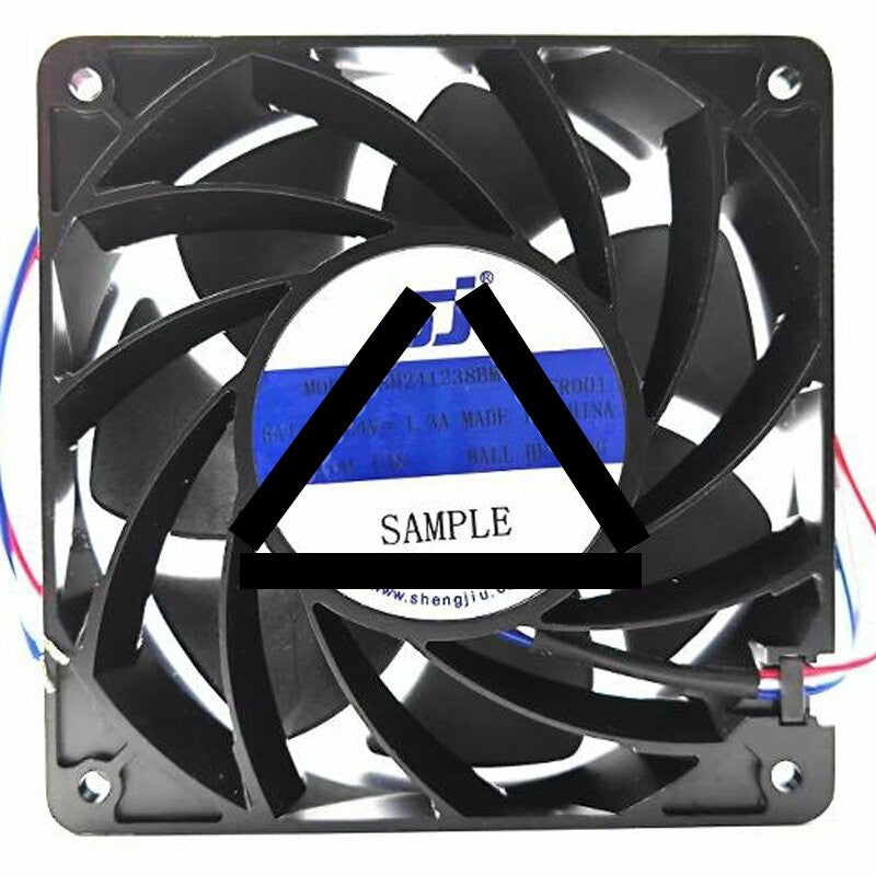 SJ SH241238BM DC 24V 1.3A 3 Wires Ball Bearing Axial Cooling Fan