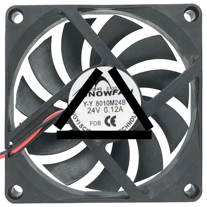 SNOWFAN Y-Y 8010M24B 24V 0.12A 2 Wires Axial Cooling Fan