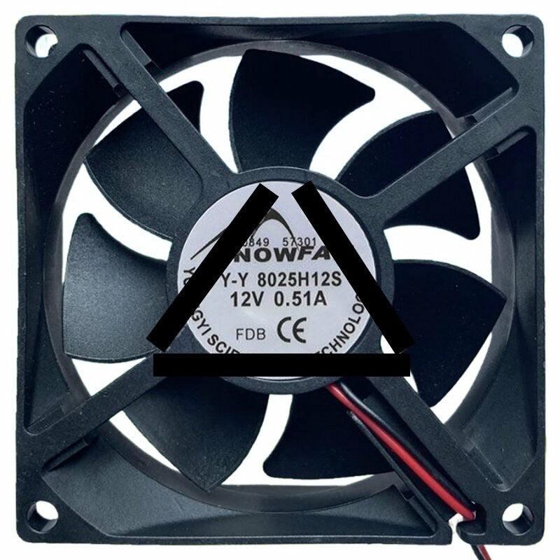 SNOWFAN Y-Y 8025H12S DC 12V 0.51A 2 Wires Axial Cooling Fan