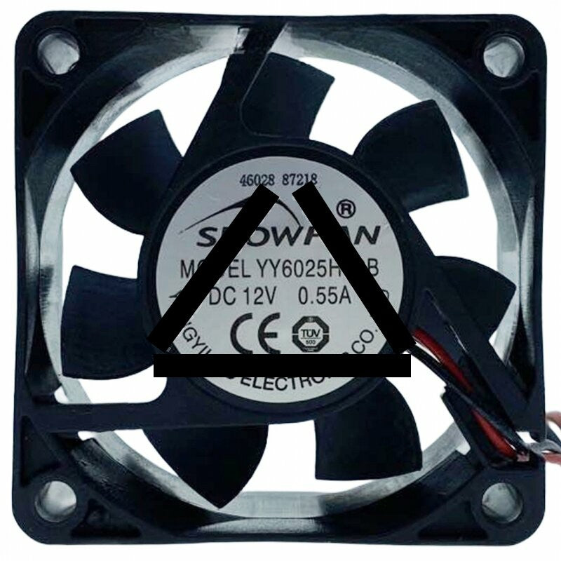 SNOWFAN YY6025H12B DC 12V 0.55A 2 Wires Axial Cooling Fan